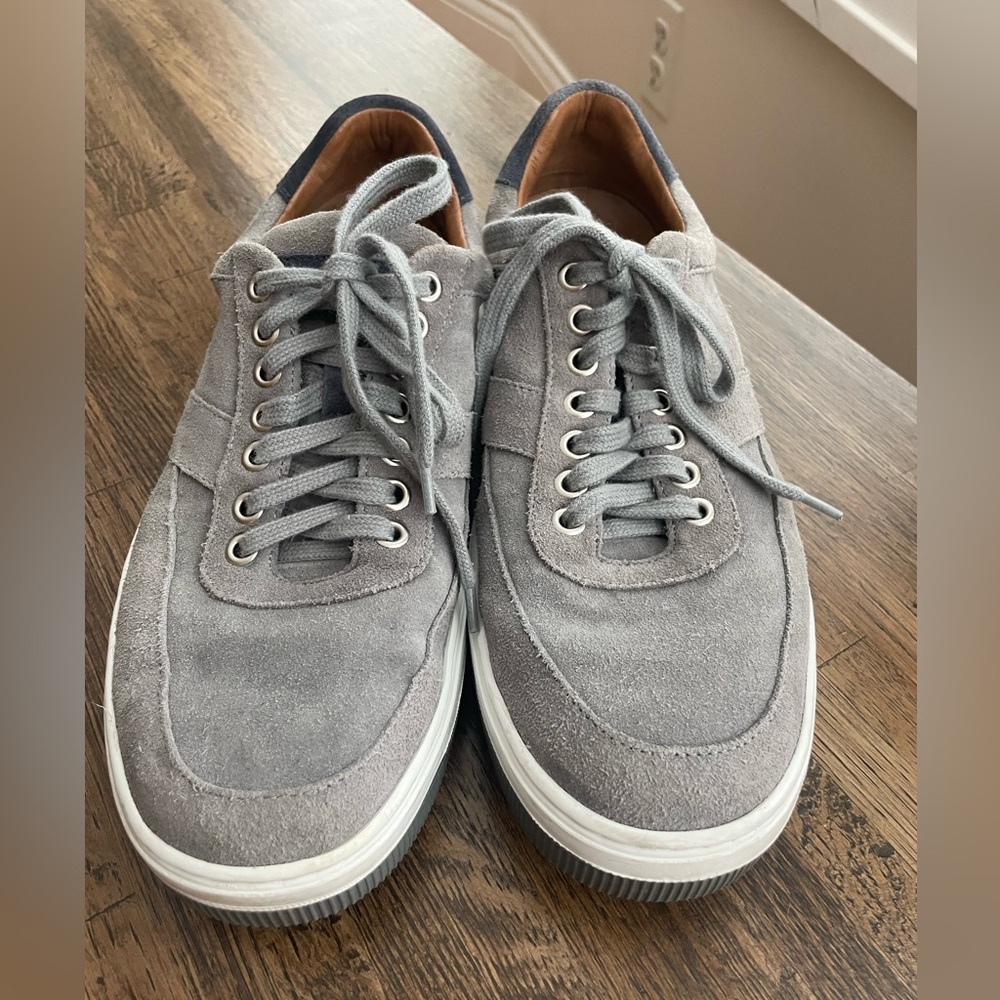 Peter Millar Gray Suede Sneakers Preppy Classic - Size 9